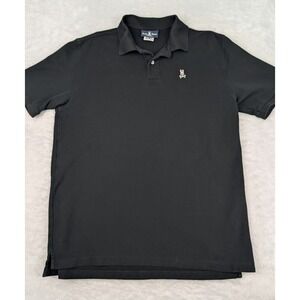 Psycho Bunny Polo Shirt Mens 9 (3XL) Black Short Sleeve 100% Pima Cotton